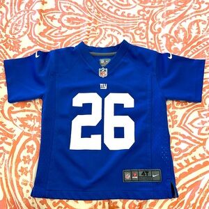 Nike, toddler, size 4t, Saquon Barkley, NY Giants jersey, blue